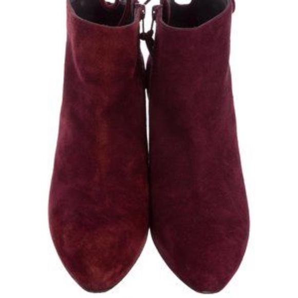 Stuart Weitzman Gardner Maroon Suede Boots 4M NEW - Picture 2 of 6